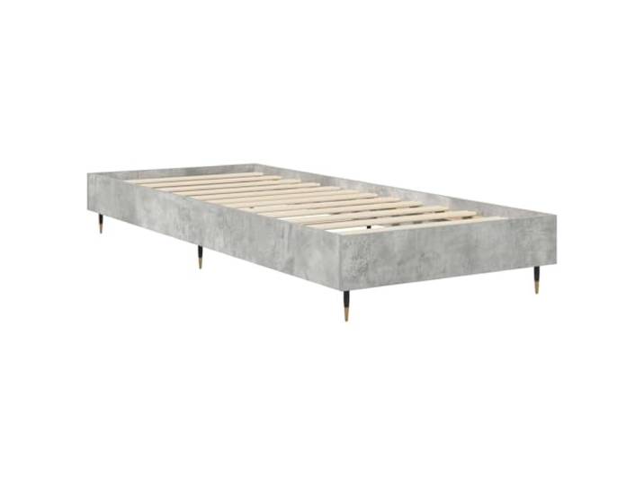 KTHLBRH Bettgestell grau Zement 80 x 200 cm Technisches Holz, feste Lattenroste, rechteckiges Design, Traglast 140 kg