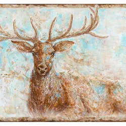 La Casa »Hirsch seitlich« Ölbild handbemalt