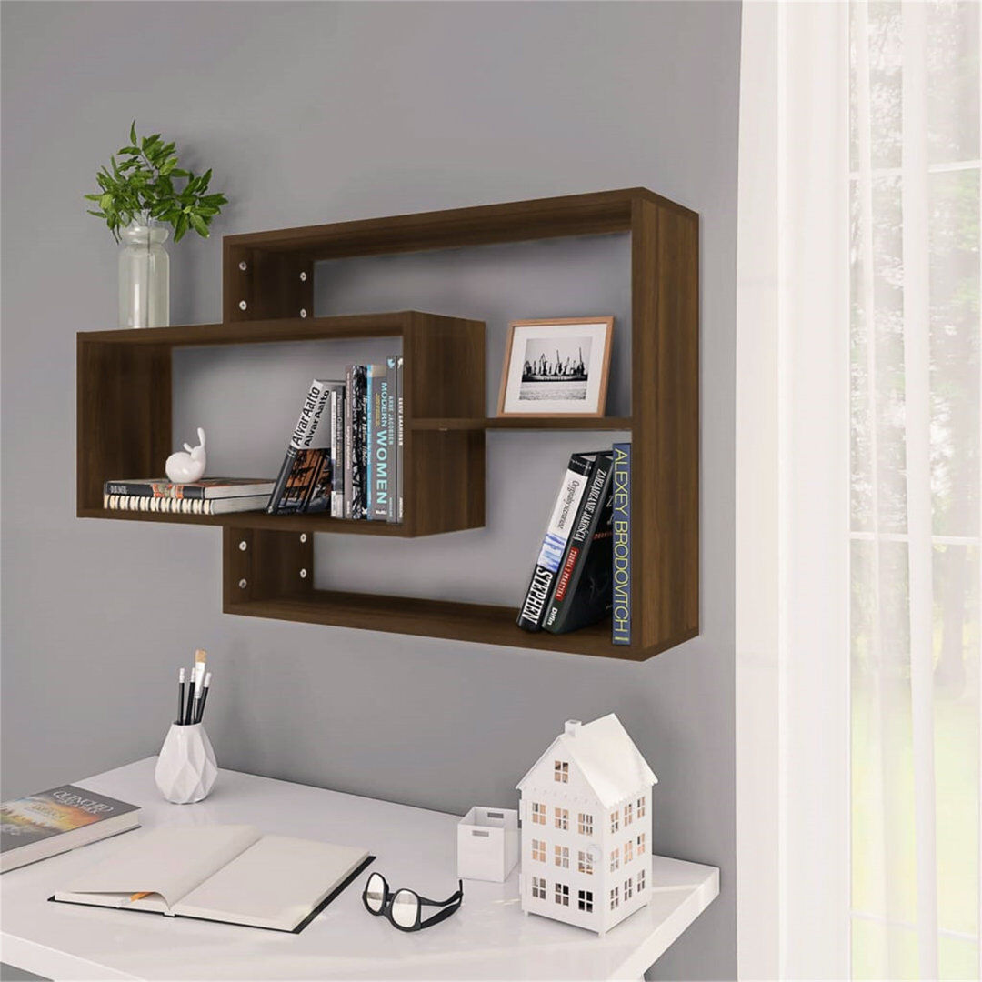 Mack + Milo Wall Shelf 104x20x58.5 cm Engineered Wood Walnut