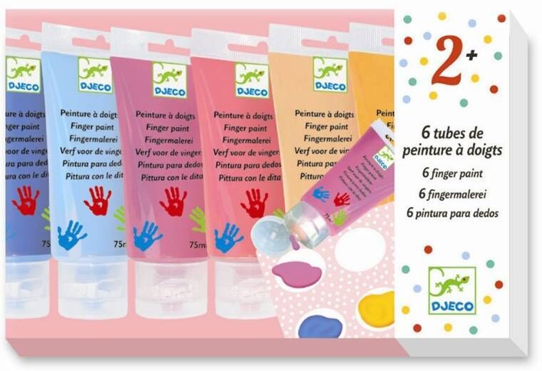6 Tubes de peinture à doigts pastel - Djeco