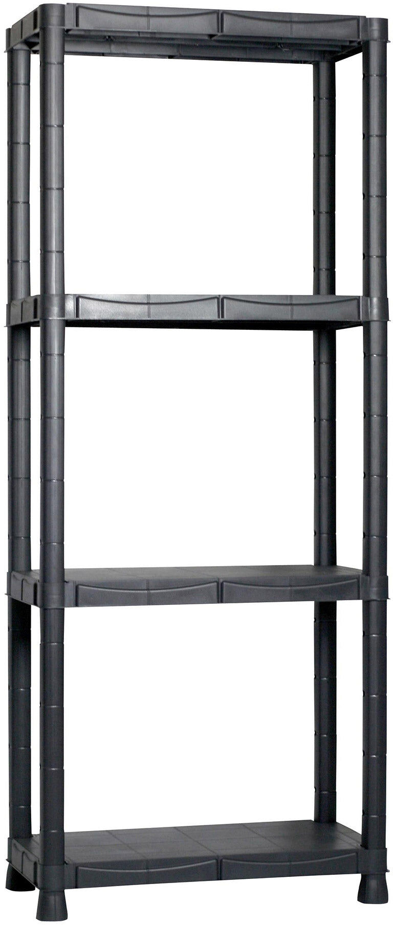 bauer Scaffale in Resina Antiurto 4 Ripiani 60x30x143 cm Nero...