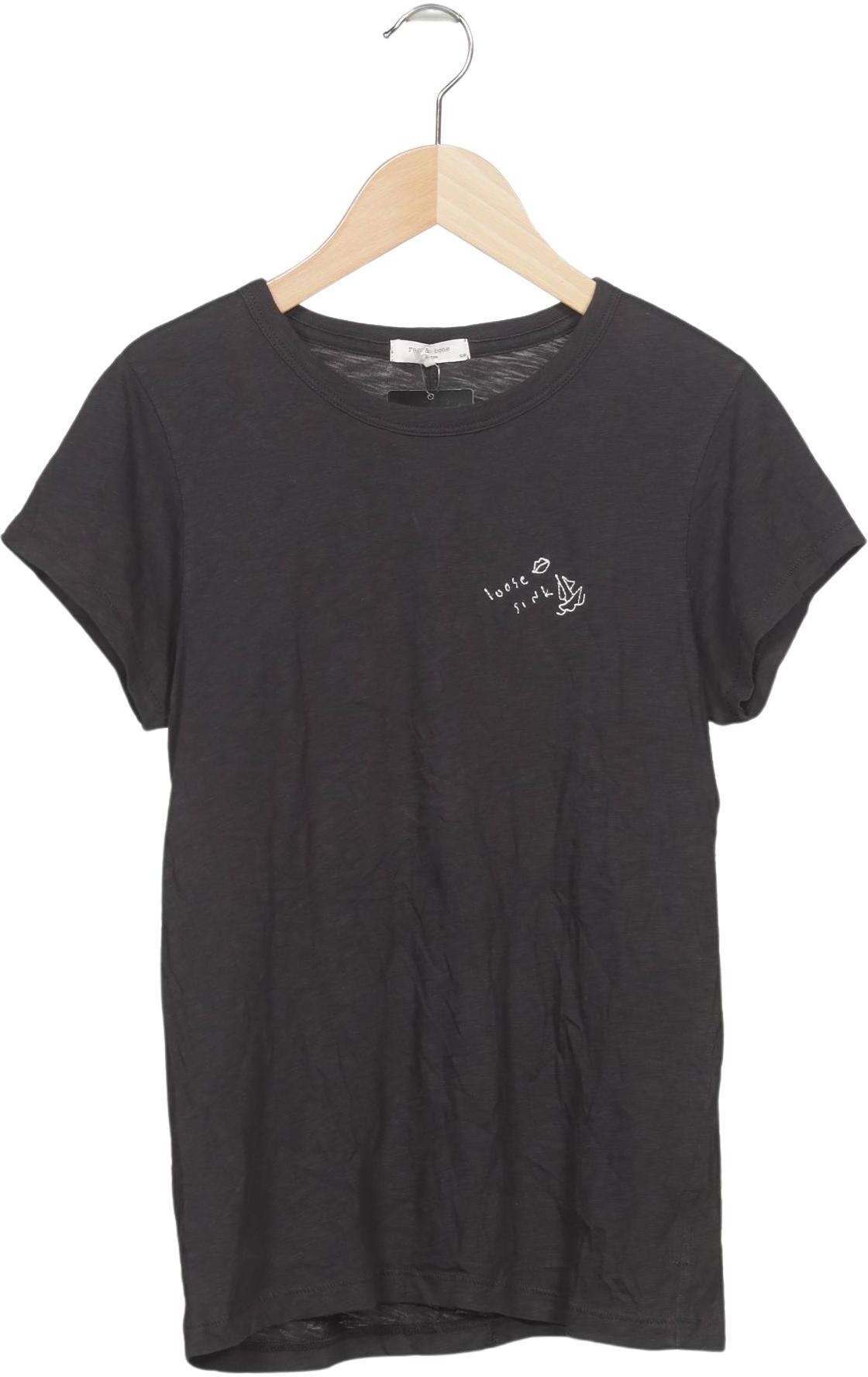 rag & bone Damen T-Shirt, Schwarz, Gr. S, Baumwolle - Second Hand