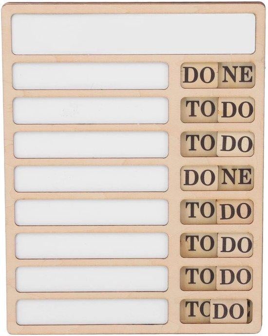 Markenlos Dagelijkse takenplanner en checklist voor volwassenen - Beige hout