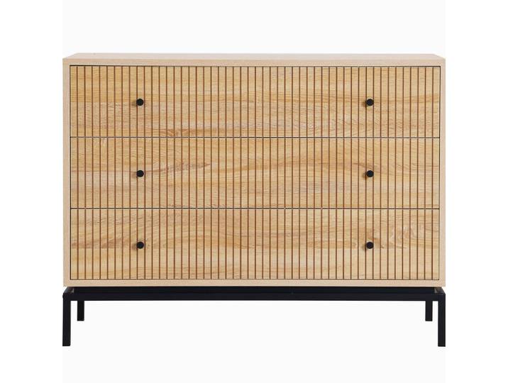 Commode 3 tiroirs effet bois 105 cm