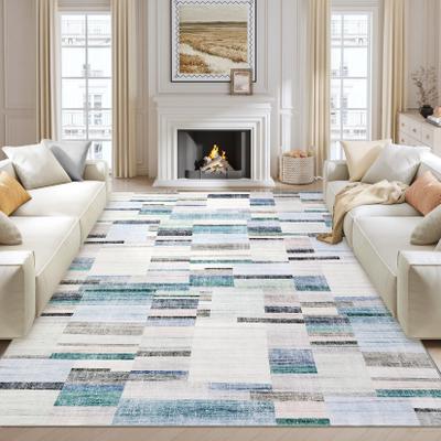 Garvee Patchwork Geo Washable Area Rug