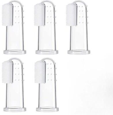 Inspire Select Silicone Finger Dog Toothbrush Pet Dental Care Brush For Teeth Cleaning & Bad Breath Control 5 Pcs