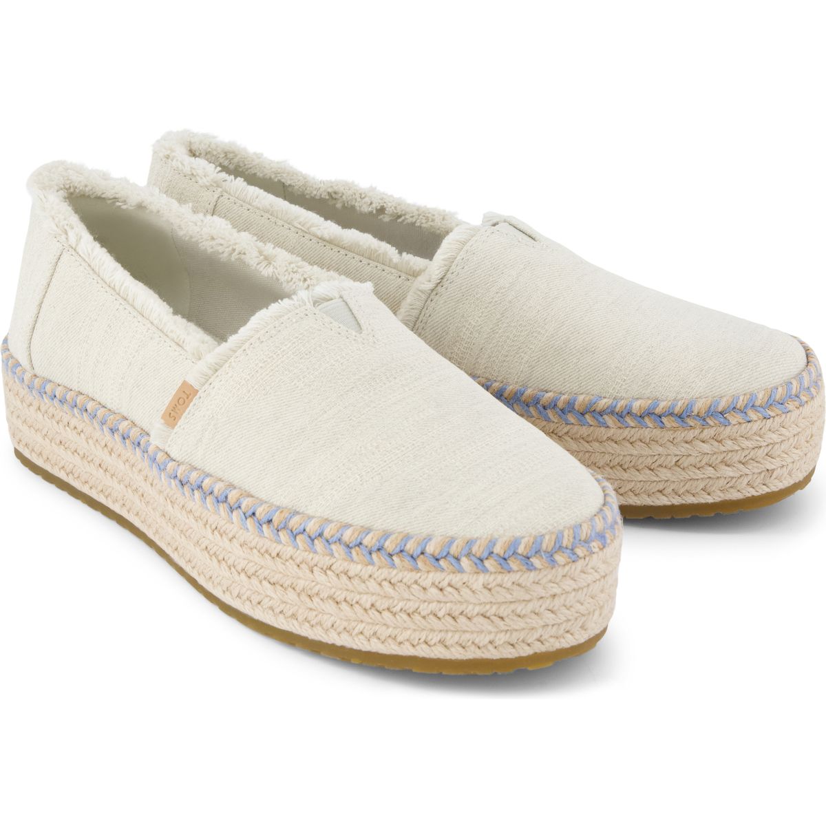 Toms Valencia white onyx textured denim/fray 42 10023057-42