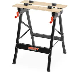 Werkbank HECHT 0003 | Klappbarer Arbeitstisch | max. 100 kg | max. 12 cm Spannweite | 650 x 120 x 16 mm Arbeitsplatten | HECHT