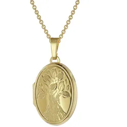trendor 39544 Medaillon mit Kette Gold plattiertes 925 Silber, 42 cm