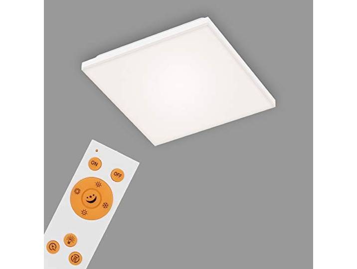 Briloner Leuchten - LED Panel, LED Deckenlampe dimmbar, rahmenlos, Farbtemperatursteuerung, inkl. Fernbedienung, 12 Watt, 1.600 Lumen, Weiß, 295x295x70mm (LxBxH), 7378-016