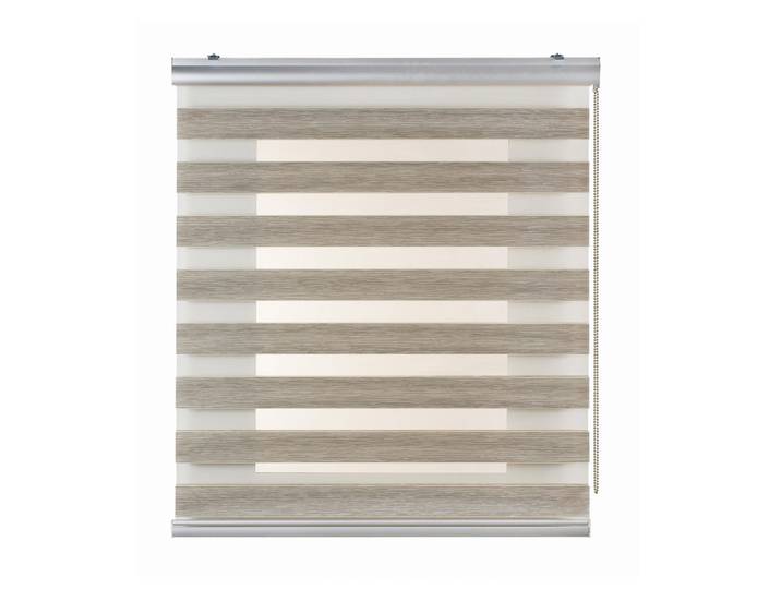 Storesdeco Doppelrollo Beige 100x250 cm, Kunststoff, Uni, Rechteckig, 100x250 cm, Heimtextilien, Vorhänge, Rollos, Doppelrollos