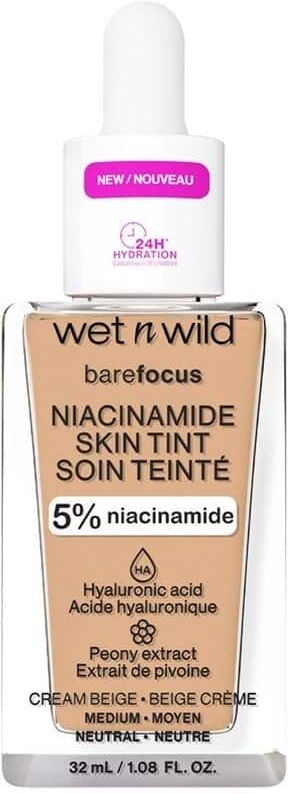 Wet n Wild Bare Focus Niacinamide Skin Tint 32ml - Cream Beige