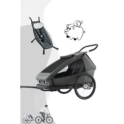 CROOZER Kid Ellma 2in1 Kinderfahrradanhänger inkl. Babysitz - Farbe: Moos Green /Graphite Blue, Farbe: Moss Green