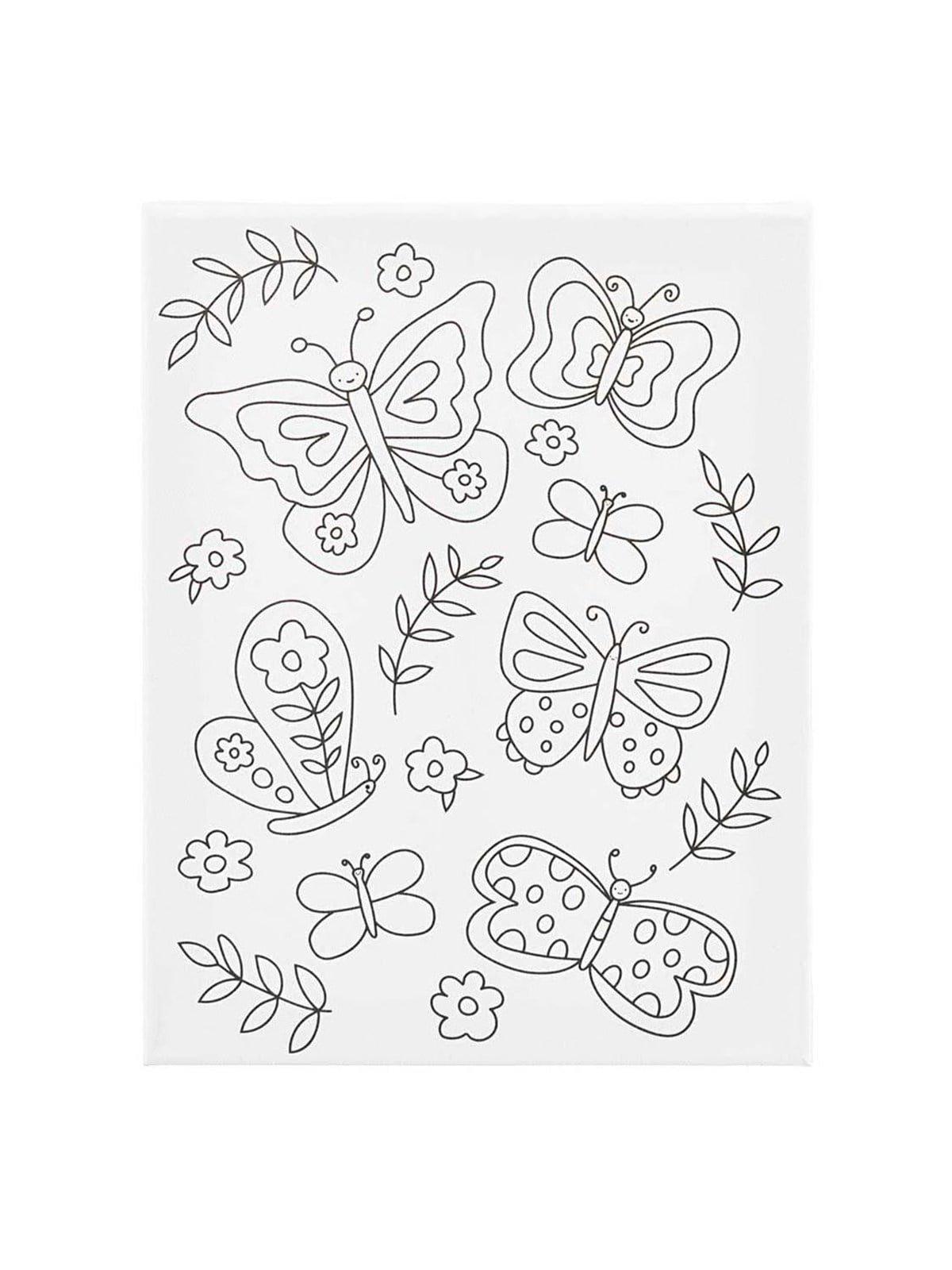 Creativ Company Painting canvas with print butterflies - 24x30cm