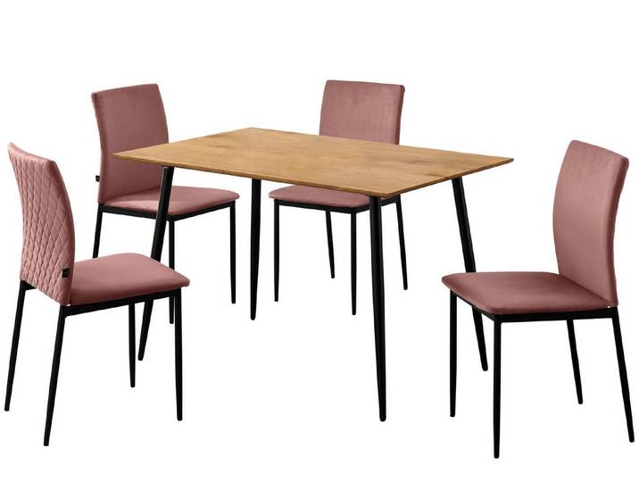 loft24 Essgruppe Padova, (Set, 5-tlg., Tisch mit 4 Stühlen)