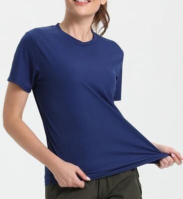Uplifted Finds Women Solid Color Ultralight Quick Dry Sport T Shirt 2xl blue