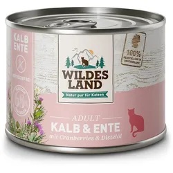 WILDES LAND Katze 6 x 200g Kalb und Ente