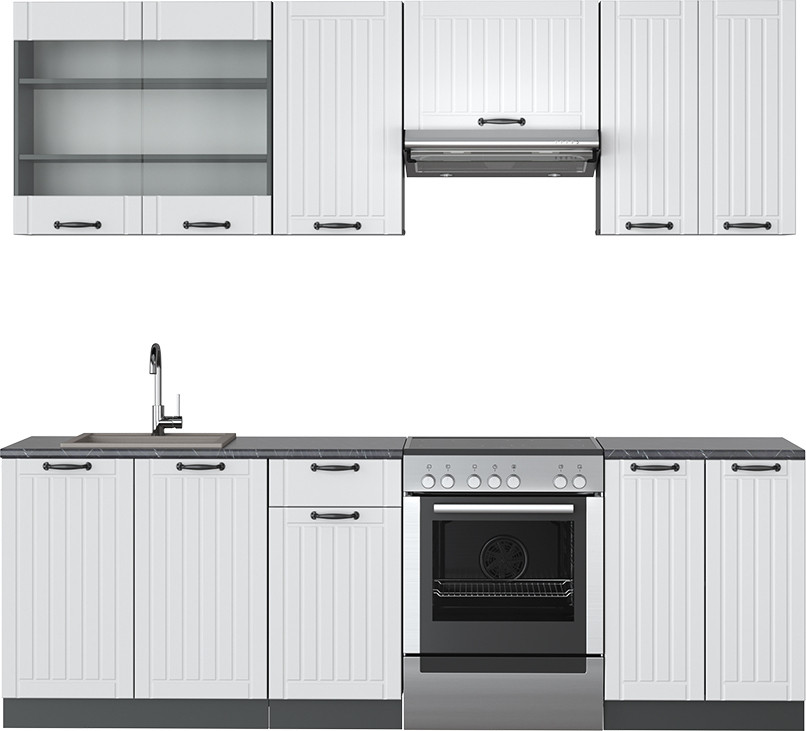 Vicco Fame-Line Landhuis complete keukeneenheid wit/antraciet 240 cm