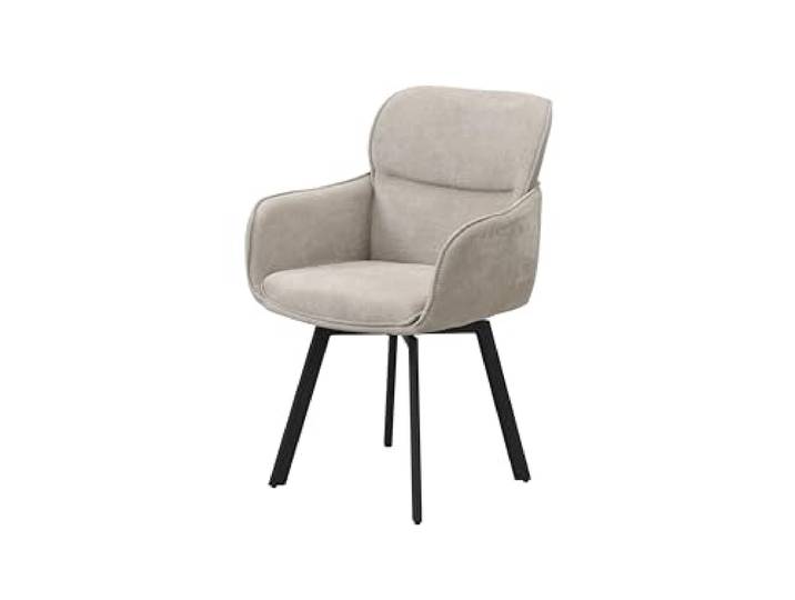 byLIVING Stuhl 2er-Set RICO, 360° drehbar, B 61 x H 90 x T 63 cm Webstoffbezug in taupe, Gestell schwarz, Esszimmerstuhl, Küchenstuhl