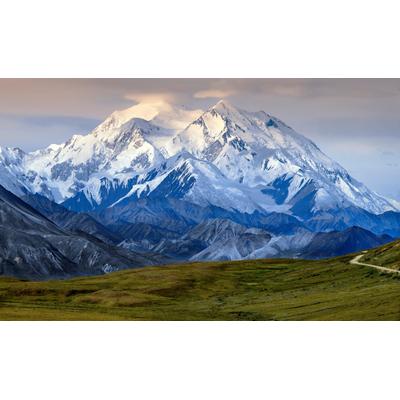 Fototapete PAPERMOON "MOUNT MCKINLEY-ALASKY GEBIRGE WALD BERGE SONNE ALPEN", bunt, B:3m L:2,23m, Vlies, Tapeten