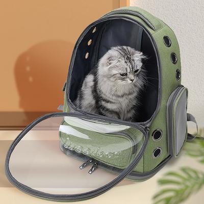 PetsAreLife Transparent Pet Cat Carrier Bag, Outdoor Travel Backpack For Cats & Small Dogs blue