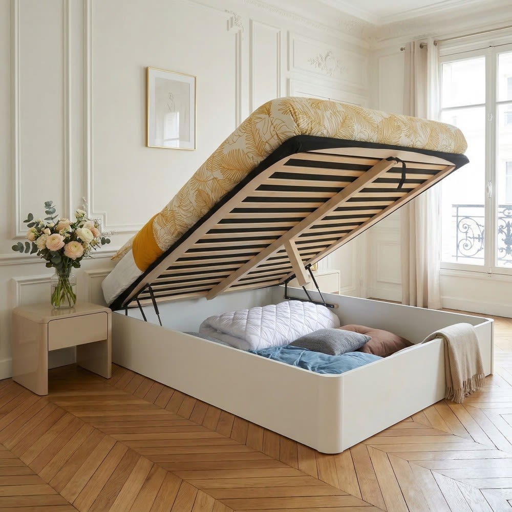 Weber industries Lit coffre, blanc, 140x190 cm Blanc 193x35x140cm