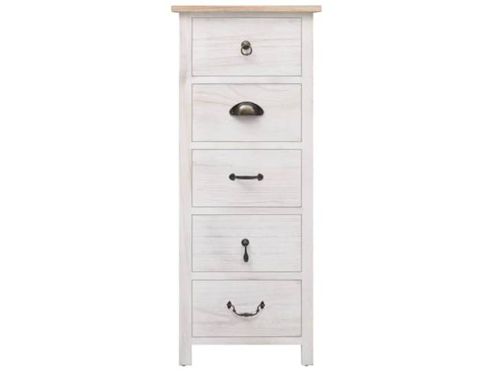 HBBMGYD Seitenschrank, 35 x 25 x 87 cm, Paulownia-Holz, 5 Schubladen Schubladenschrank, Sideboard, Telefonhalter, Schlafzimmerschrank, robuste Oberseite, einfache Montage