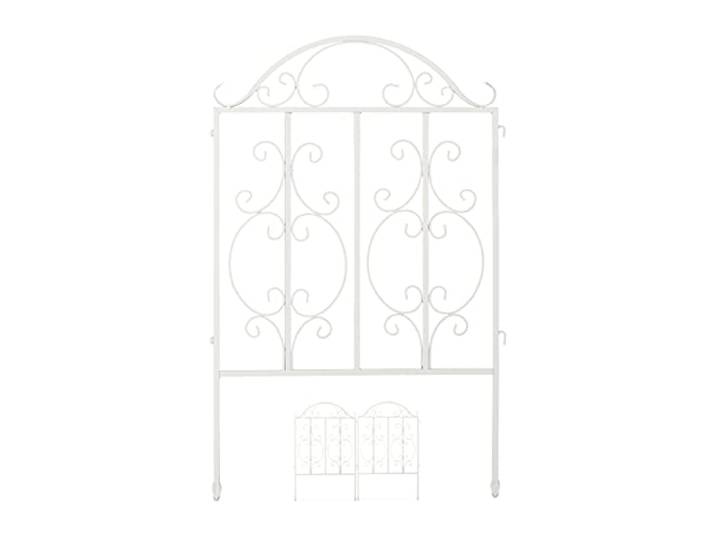 Relaxdays Clôture de Jardin en Acier\, système d’emboîtement 3 pièces\, Bordure décorative\, HxL : 98 x 63\,5 cm\, Blanc