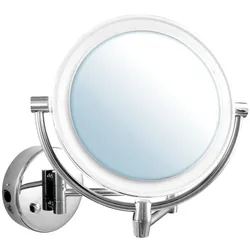 Bravat Sitia Kosmetikspiegel 417510 1x und 5x Vergrößerung, chrom, LED-Beleuchtung, wiederaufladbar