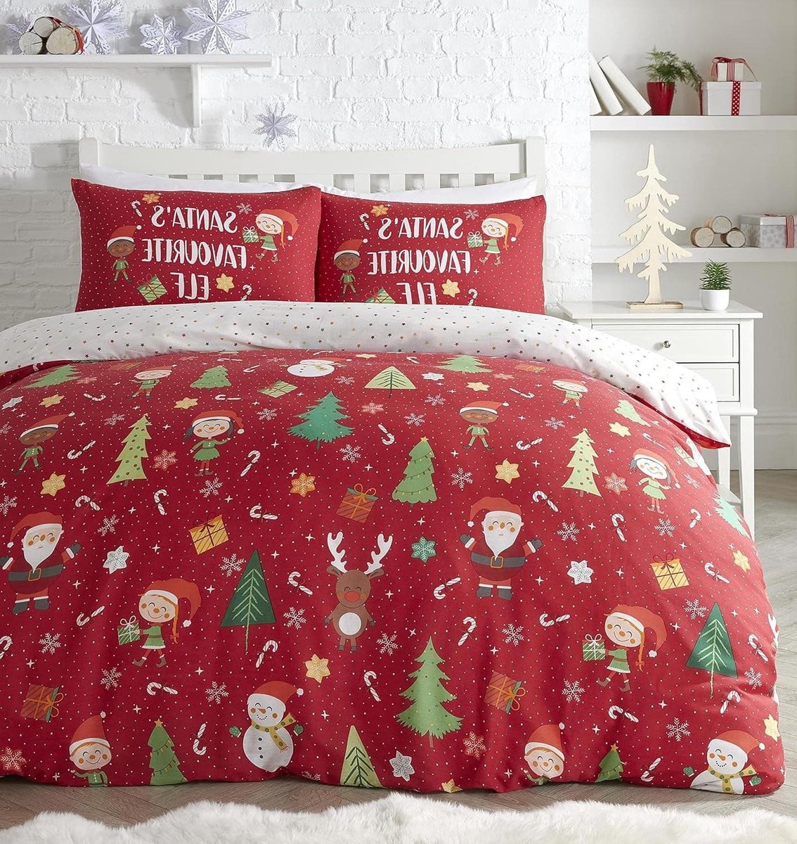 Dekbedovertrek Set Kerst Beddengoed Multicolor 200 x 200 cm