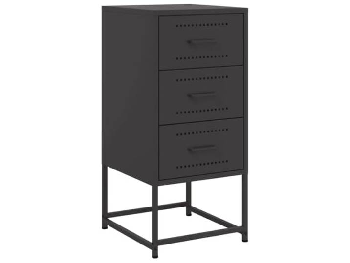 GHVBNMF Nachttisch Schwarz 36x39x78 cm Beistelltisch Stahl Industrie-Look für Schlafzimmer und Wohnzimmer. Robustes Stahlgestell mit reichlich Stauraum und einfacher Pflege.