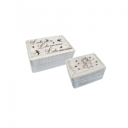 holzspielerei Holzbox - weiß mit Gravur 281424