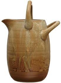 Storied Home "Stoneware Watering Pitcher with Handles - 7.3""L x 5.4""W x 10.0""H"