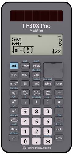 Texas Instruments TI-30X Prio MathPrint Schulrechner Schwarz Display (Stellen): 64 batteriebetrieben, solarbetrieben