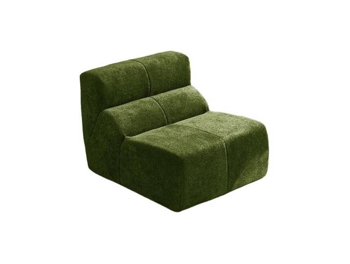 COVREO Fauteuil-canapé 1 place compressé en velours vert mousse haute densité sans montage