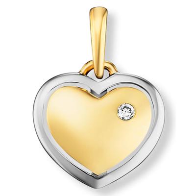 Herzkette ONE ELEMENT "Halskette - Herzkette mit 0.01 ct und Diamant Brillant Herz", gold, Halsketten, Damen, 0,01, Diamanten Gelbgold 585 Gold, Diamanten, Gelbgold 585, Gold, Herzkette, Sorgfältig gefertigt – zarte Diamantakzente mit besonderer...