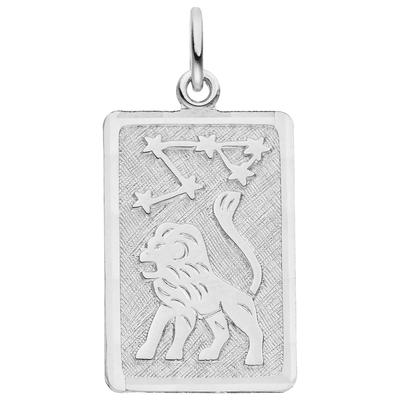 Sternzeichenanhänger JOBO "Sternzeichen eckig mit Sternbild 20 mm", silber 925, Schmuckanhänger, Damen, Löwe, Silber 925 (Sterlingsilber), 925 Silber rhodiniert