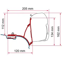 Fiamma Markisenadapter Kit VW T5/T6 Transporter Multivan Rechtslenker für Fiamma F45
