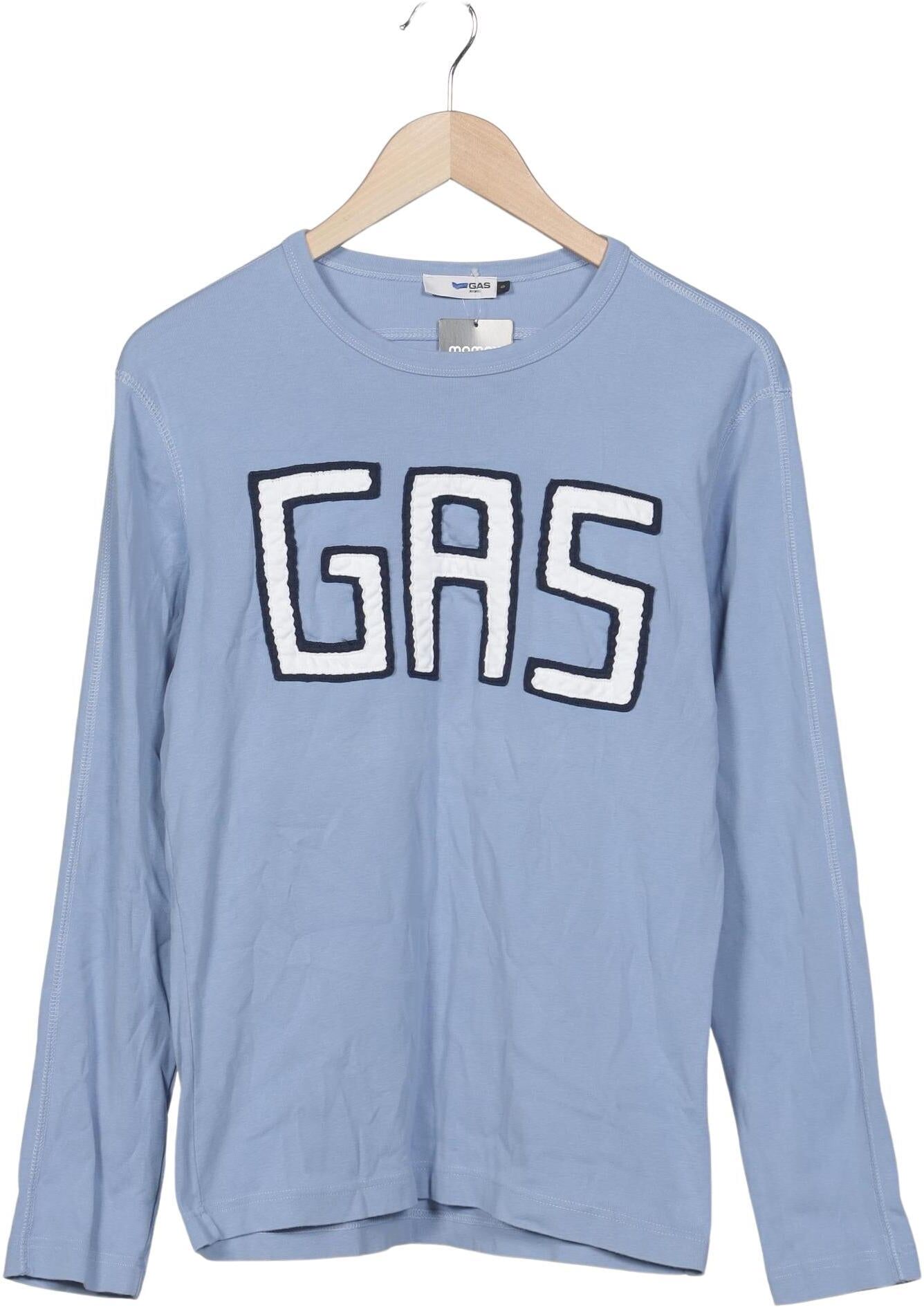 GAS Herren Langarmshirt, Hellblau, Gr. S, Baumwolle - Second Hand