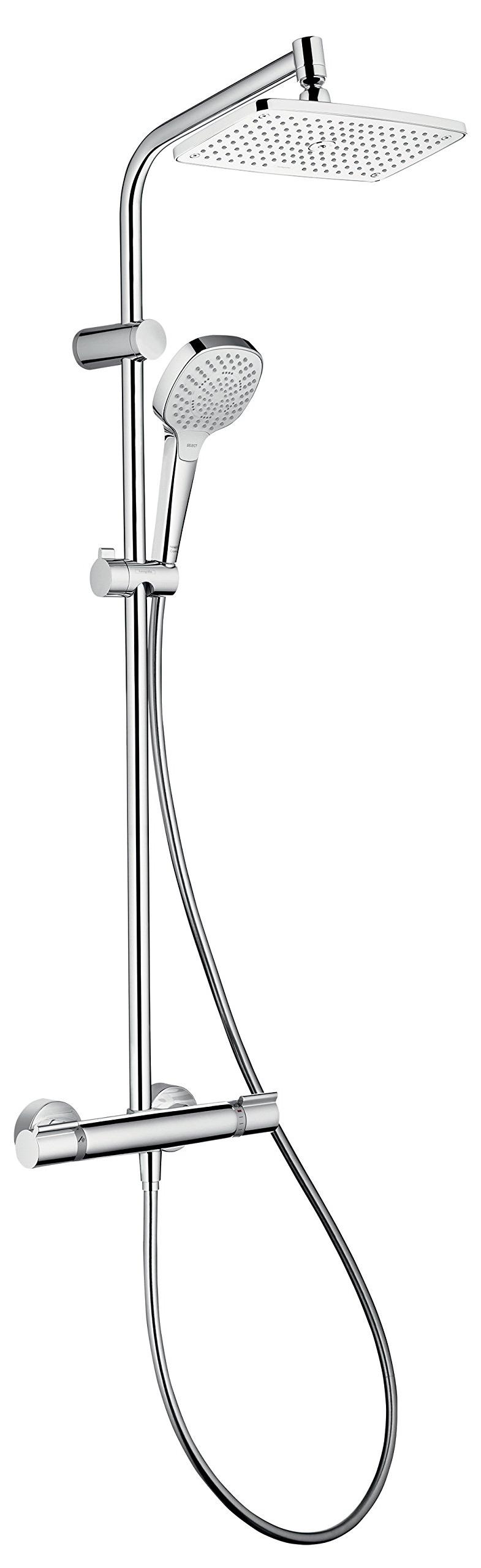 Duschkolonne MySelect E, Regendusche 240 mm, eckig, verchromt