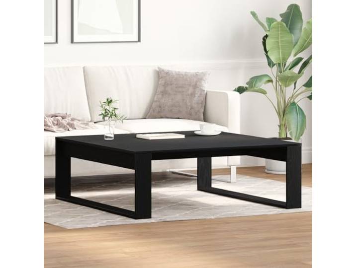 HEFZGDB Couchtisch Schwarz Eiche 100x100x35 cm Holzwerkstoff mit geräumiger Oberfläche und langlebigem Design für Wohnzimmer und Moderne Einrichtung