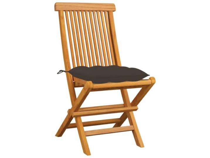 ZQQLVOO Teakholz Klappstühle mit Taupe Kissen, 4 Stück Massives Holz, Witterungsbeständig, Pflegeleicht, Platzsparend, Belastbar bis 110 kg