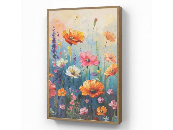 OnlyWow Wandleuchte MIT Akku Blumen - Natur - Aquarell - Kunst 60x90 cm, Mehrfarbig, Rechteckig, LED integrated, 60x90x8 cm, Lampen & Leuchten, Innenbeleuchtung, Wandleuchten