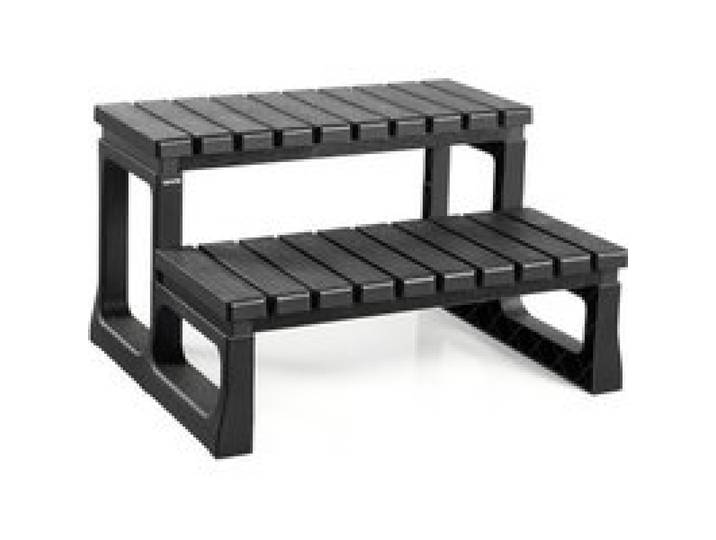 VEVOR Escalier de spa à 2 marches, marchepied de piscine gonflable robuste en PP de 610 mm de large, capacité de charge de 145,15 kg, marche extérieure, pour porche, patio, terrasse, camping-car, noir
