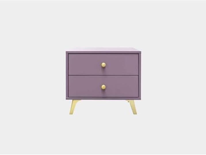 Masseno Nachttisch GALIO Nachtschrank Beistelltisch für Schlafzimmer 54 x 48 x 41 cm Violett