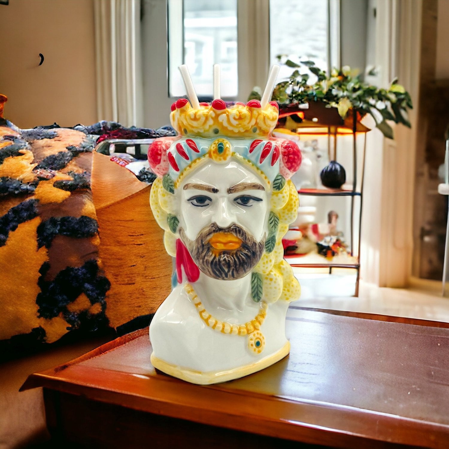 Decoratieve Keramische Hoofd Vaas voor Geurdiffuser