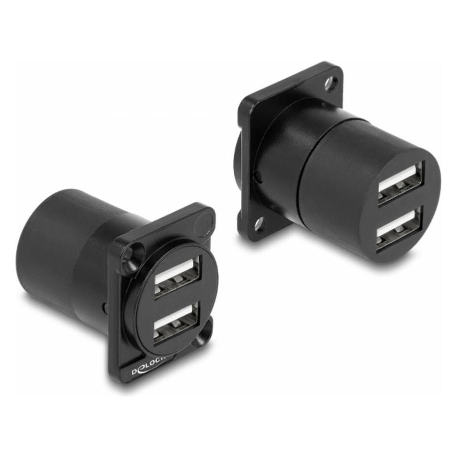 Delock D-Typ Modul USB 2.0 2 x USB Typ-A Bu zu 2 x (USB-A, USB-A) (87812)