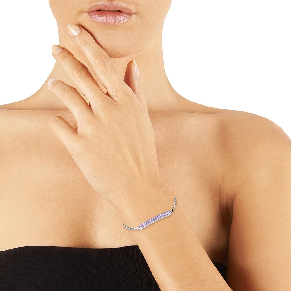 Bracelet Cleor En Acier Et Oxyde Violet Femme