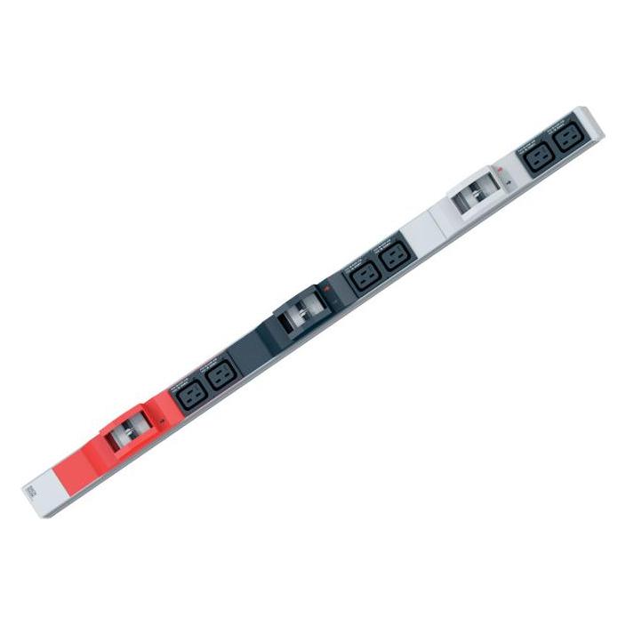 Bachmann IT PDU ALU 0HE 6x C19 6x Leitungsschutzschalter CEE 3x32A rot (6x, 3 m) (800.0101)