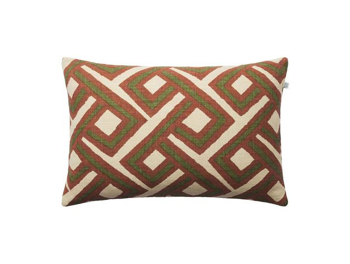 Chhatwal & Jonsson Housse de coussin Lanka 40x60 cm Terre cuite-vert cactus